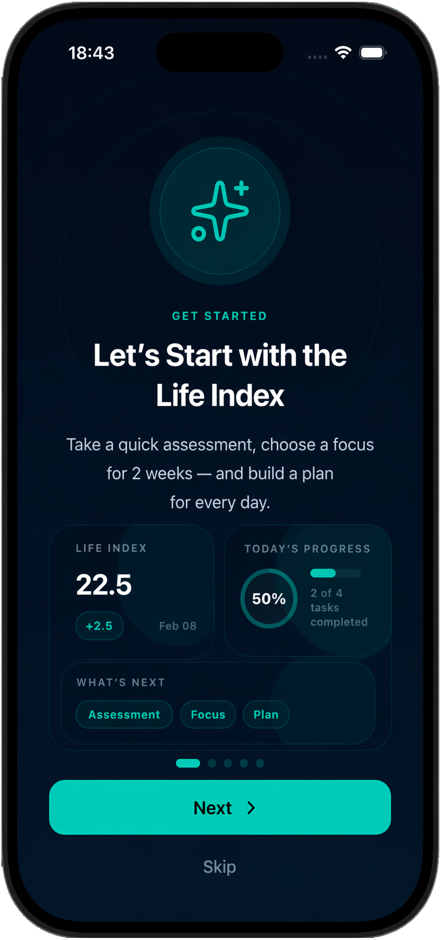 Daily diary screen